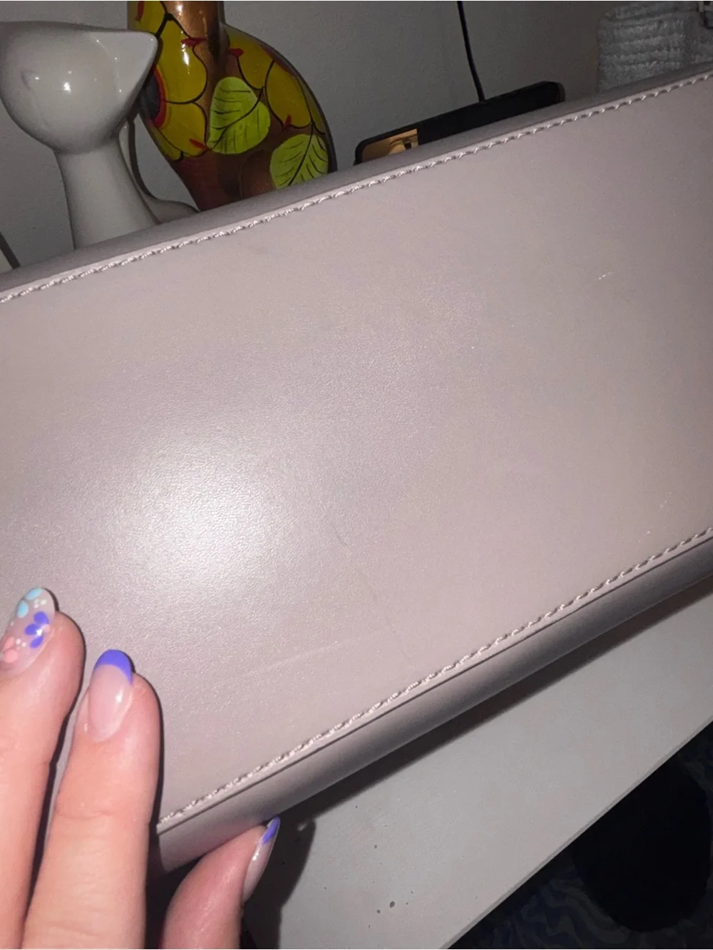 kate spade taupe gray shoulder tote with bow charm